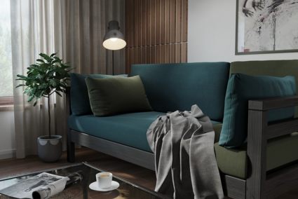 Диван Арско Домино трехместный зеленый