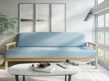 Диван Арско Флори трехместный голубой