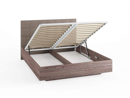 Кровать Сонум Luiza Ясень Ориноко + Кашемир Бежевый (с подъемным механизмом) 80х190