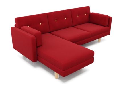 Диван Арско Ингвар угловой трехместный красный