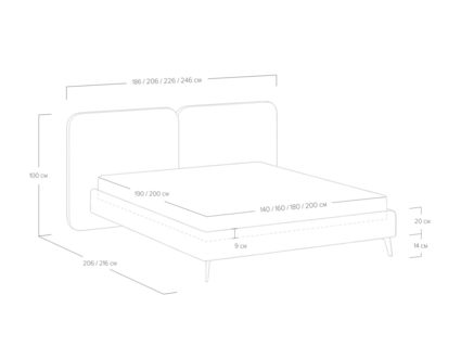 Кровать Сонум Brooklyn Рогожка Зелёный 140х190