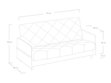 Диван Сонум Forest Микровелюр бежевый Длина 217 см