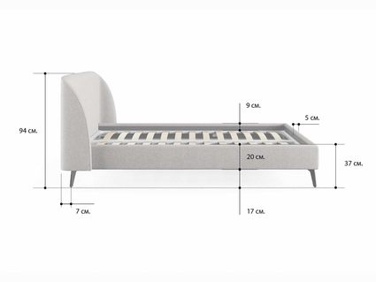 Кровать Сонум Rosa Рогожка Деним 180х200