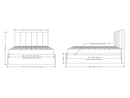 Кровать Lonax Милана велюр Dolly-3 (с подъемным механизмом) 160х195