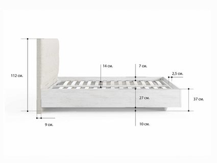 Кровать Сонум Vena Ясень Ориноко + Рогожка Льняная (с подъемным механизмом) 80х190